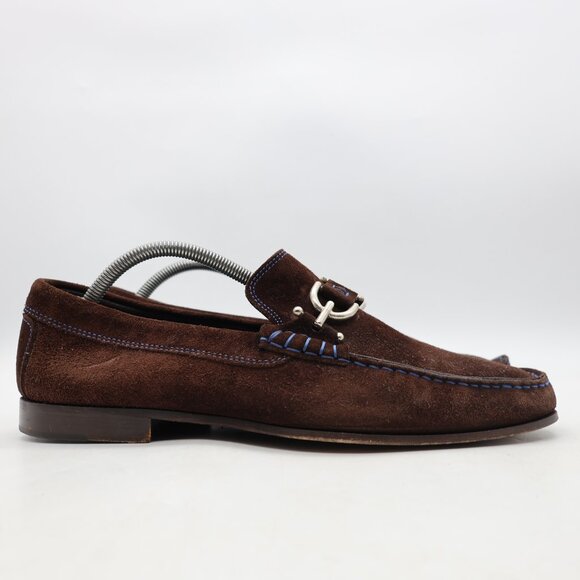 Donald J Pliner Dacio Men's Size 10 M Brown Suede Slip-On Shoes - Picture 1 of 11